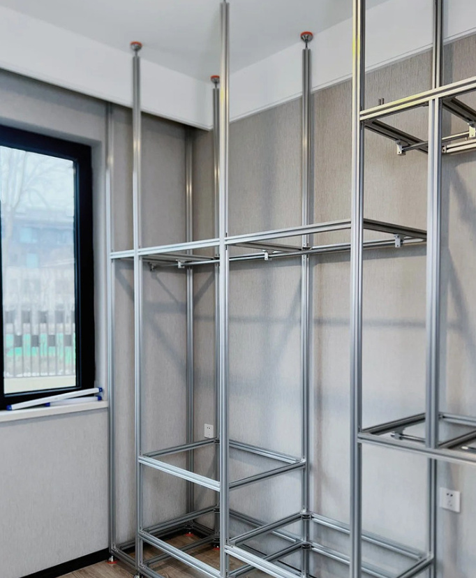 Aluminum Profile Wardrobe Frame: DIY Custom Metal Closet Storage for Bedroom
