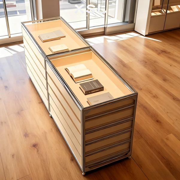 Aluminum Profile High-End Display Cabinet | Retail Jewelry & Luxury Product Showcase