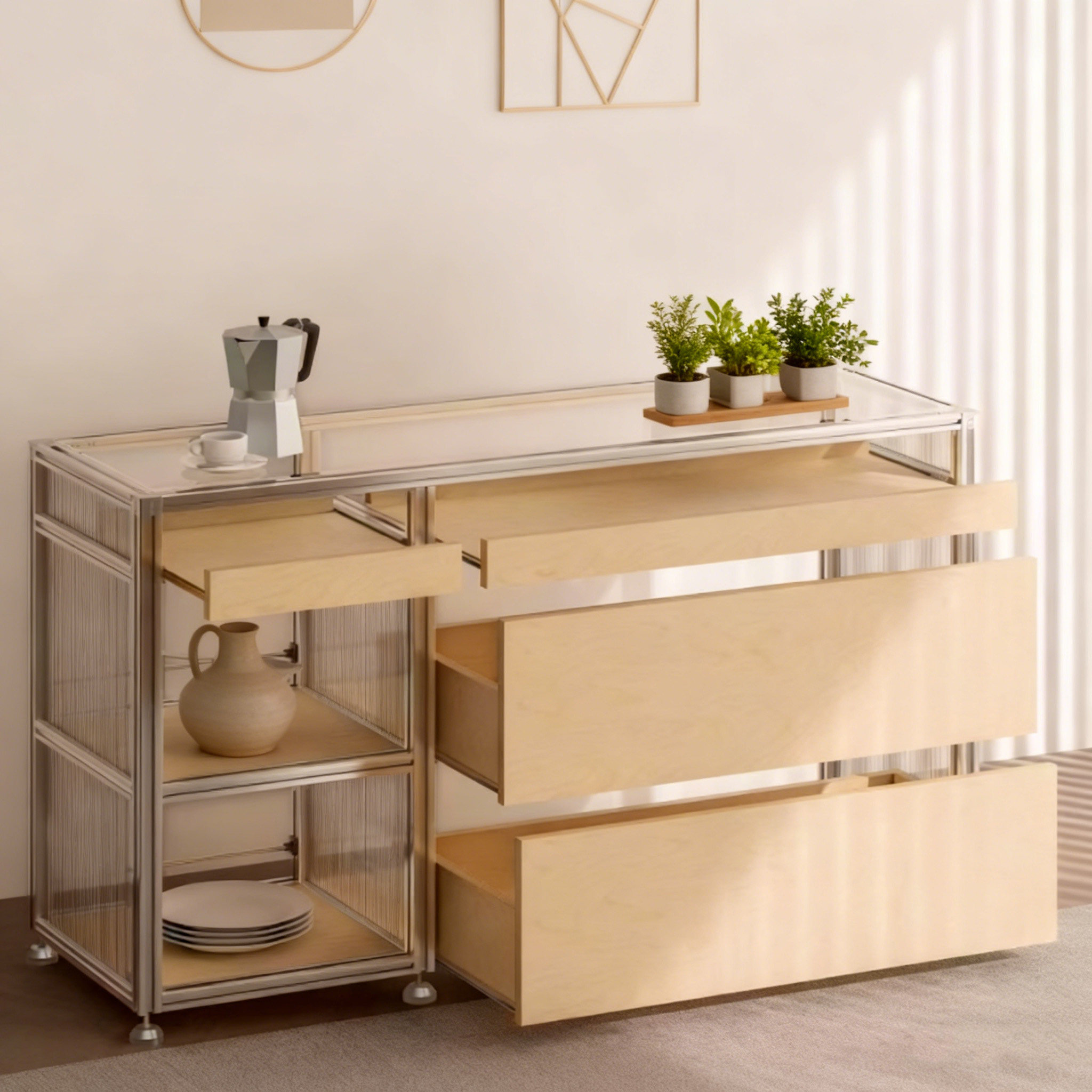 Aluminum Profile Modern Marine Board Sideboard 