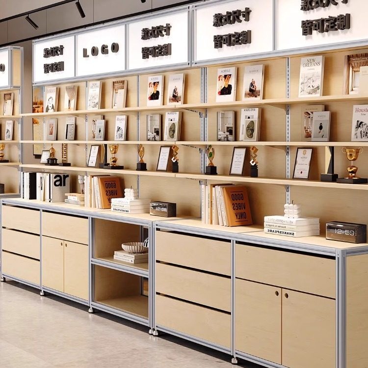 Aluminum Birch Ocean Board Display Shelf: Creative Sample Storage Rack for Shops & Exhibitions