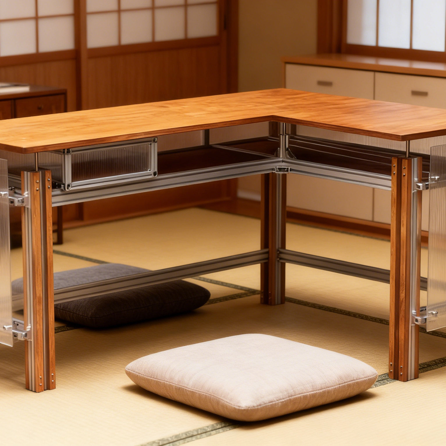 All-in-One Wooden Aluminum Desk with Drawer: Minimalist Home Writing & Computer Desk