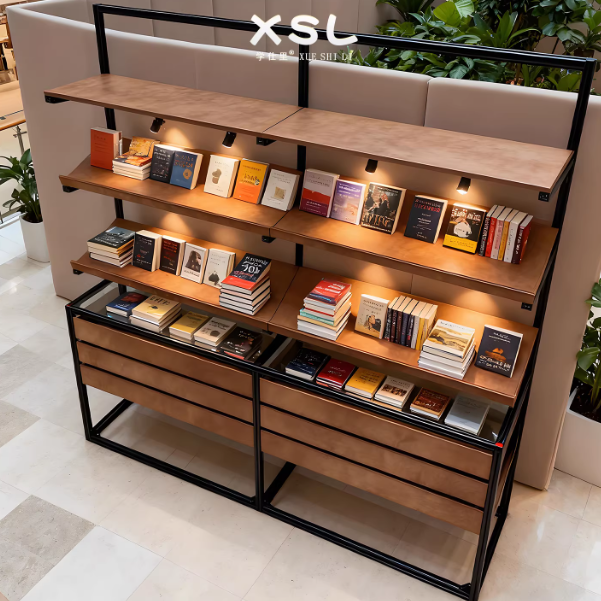 Aluminum Profile Slanted Book Display Shelving | Retail Bookstore