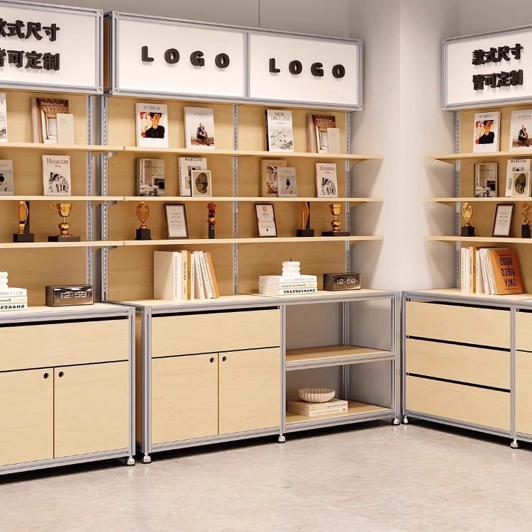 Aluminum Birch Ocean Board Display Shelf: Creative Sample Storage Rack for Shops & Exhibitions