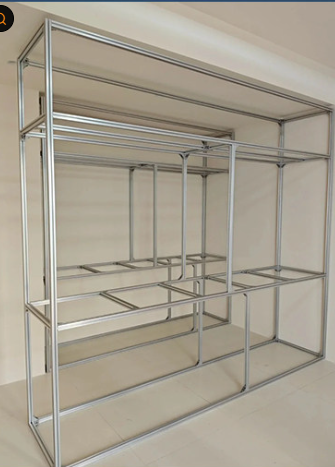 Aluminum Profile Wardrobe Frame: DIY Custom Metal Closet Storage for Bedroom