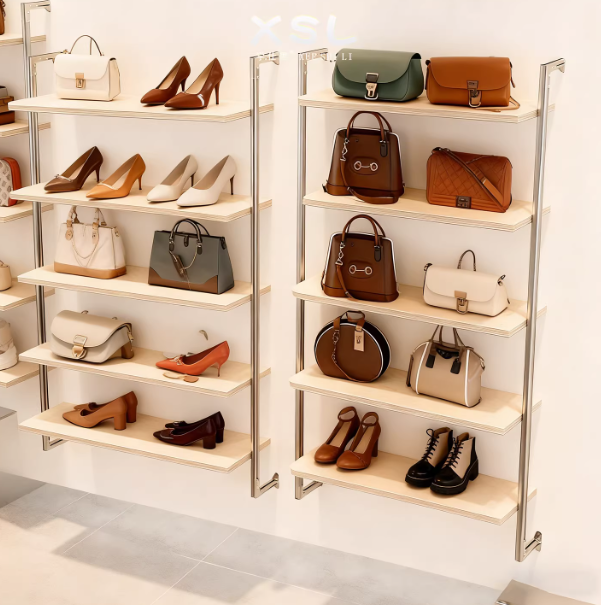 Minimalist Birch & Marine Board Multi-Layer Shelving – Aluminum Profile Storage Rack