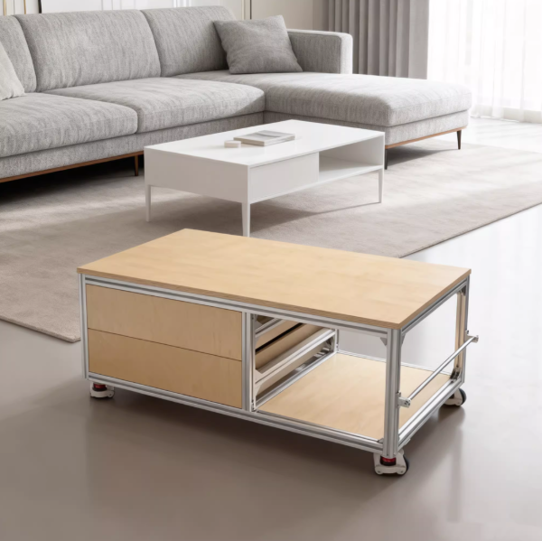 Industrial Aluminum & Marine Board Modern Coffee Table | Living Room Creative Low Long Table