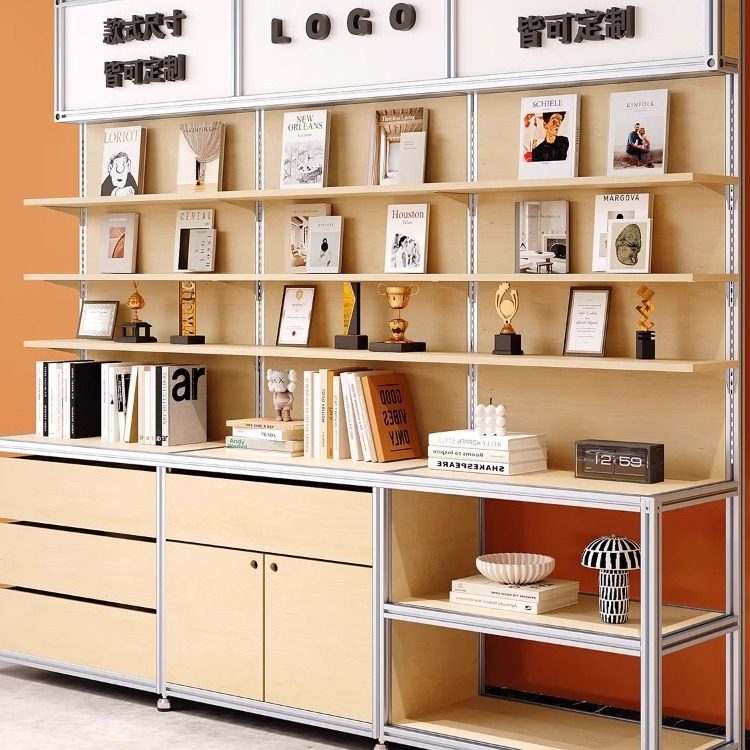 Aluminum Birch Ocean Board Display Shelf: Creative Sample Storage Rack for Shops & Exhibitions