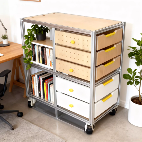 Aluminum Profile Multi-Drawer Mobile Storage Cabinet | Marine Board Office Home Organizer