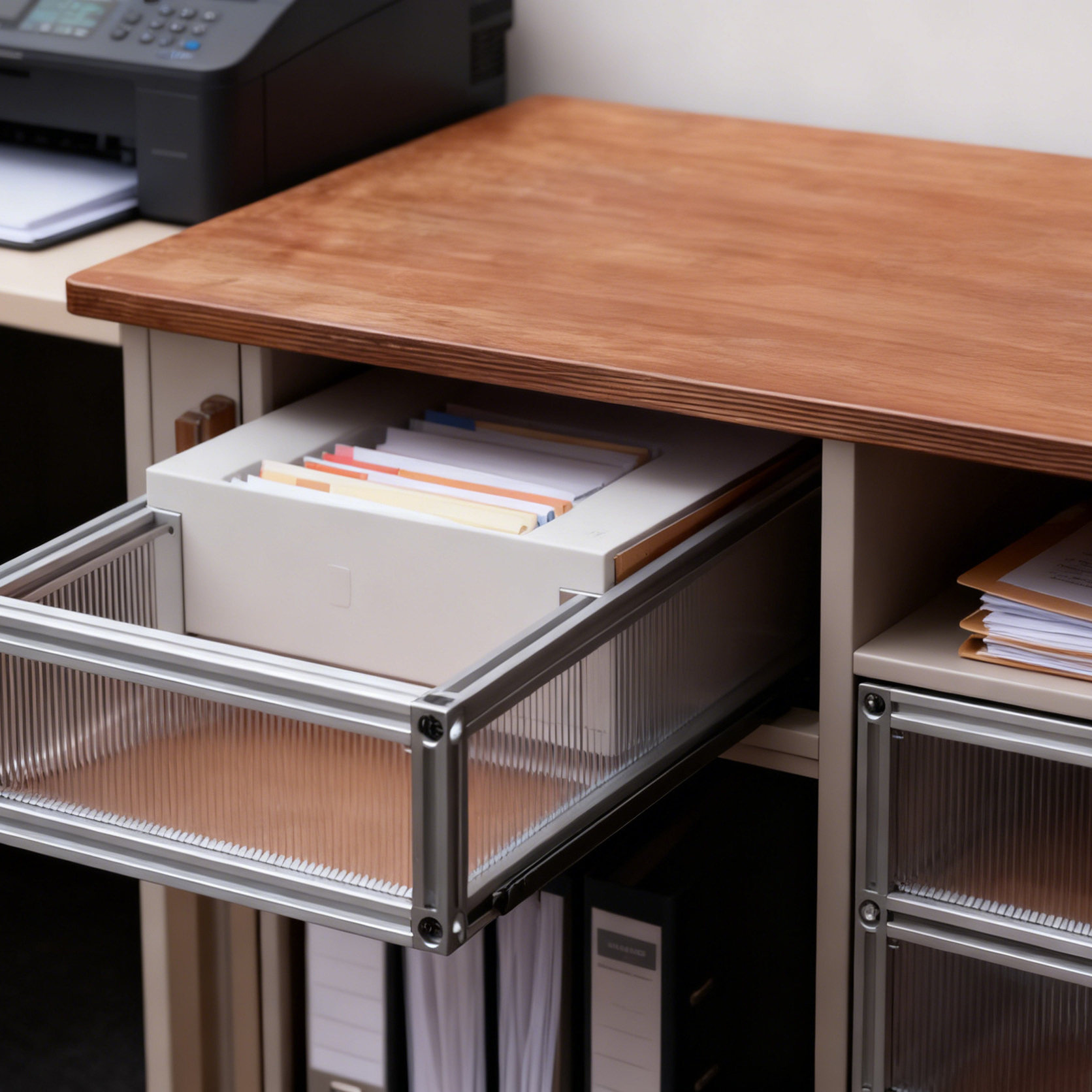 All-in-One Wooden Aluminum Desk with Drawer: Minimalist Home Writing & Computer Desk