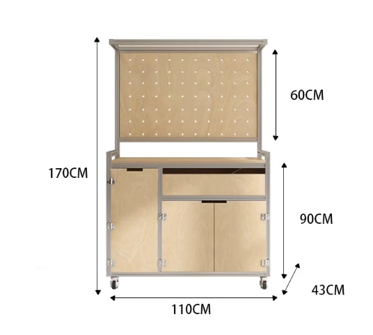 Mobile Multipurpose Storage Cabinet – 1㎡ Coffee Nook & Customizable Organizer