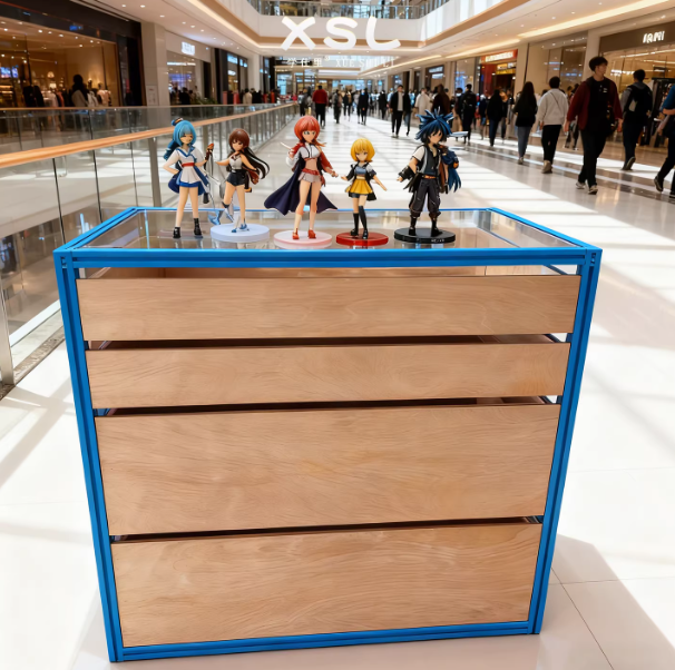 Birch Marine Board Glass-Top Display Cabinet – Aluminum Profile Commercial Drawer Showcase