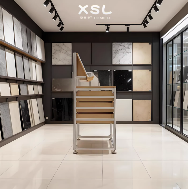 Tile Sample Aluminum Profile Display Rack – Commercial Multi-Layer Storage Shelf