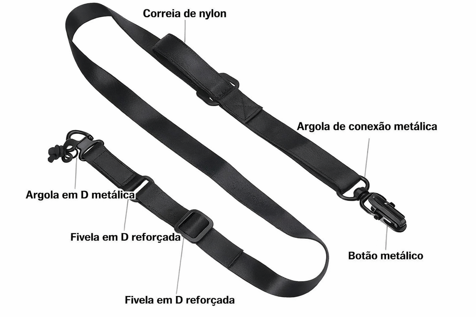 Bandoleira militar 1 ou 2 pontas
