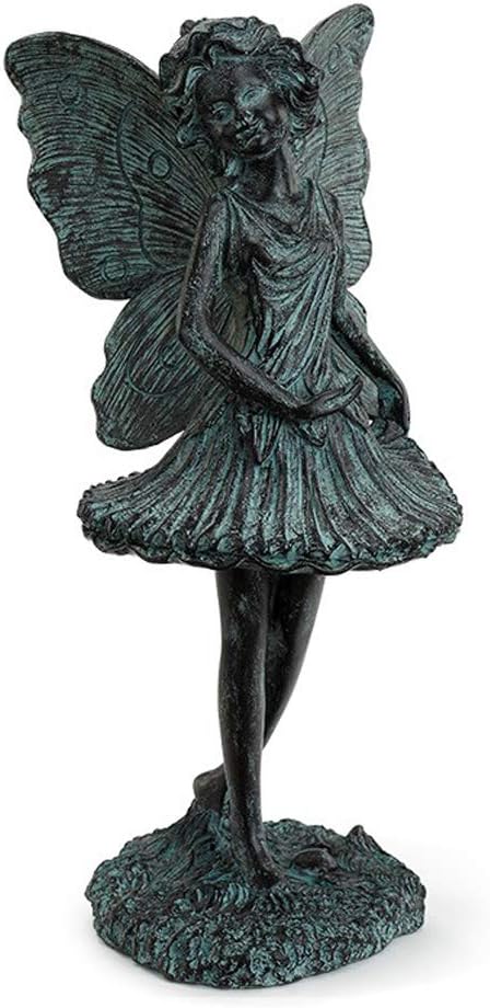 Ballet Fairy Girl Blue Patina 11 inch Bronze Metal Collectible Figurine