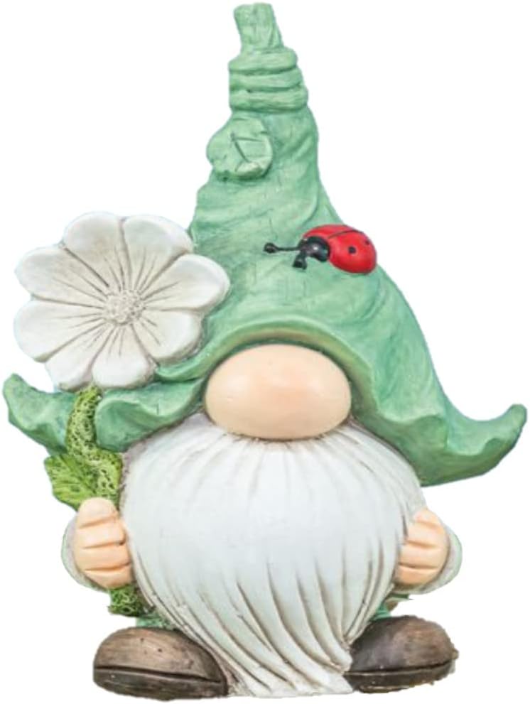 Flower and Ladybug Garden Gnome Figurine 16"
