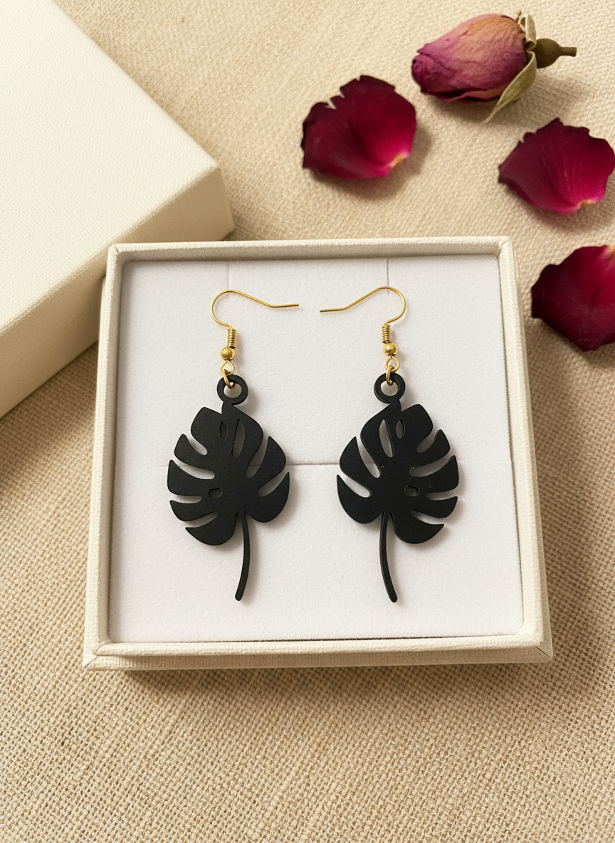 Monstera Leaf Earrings