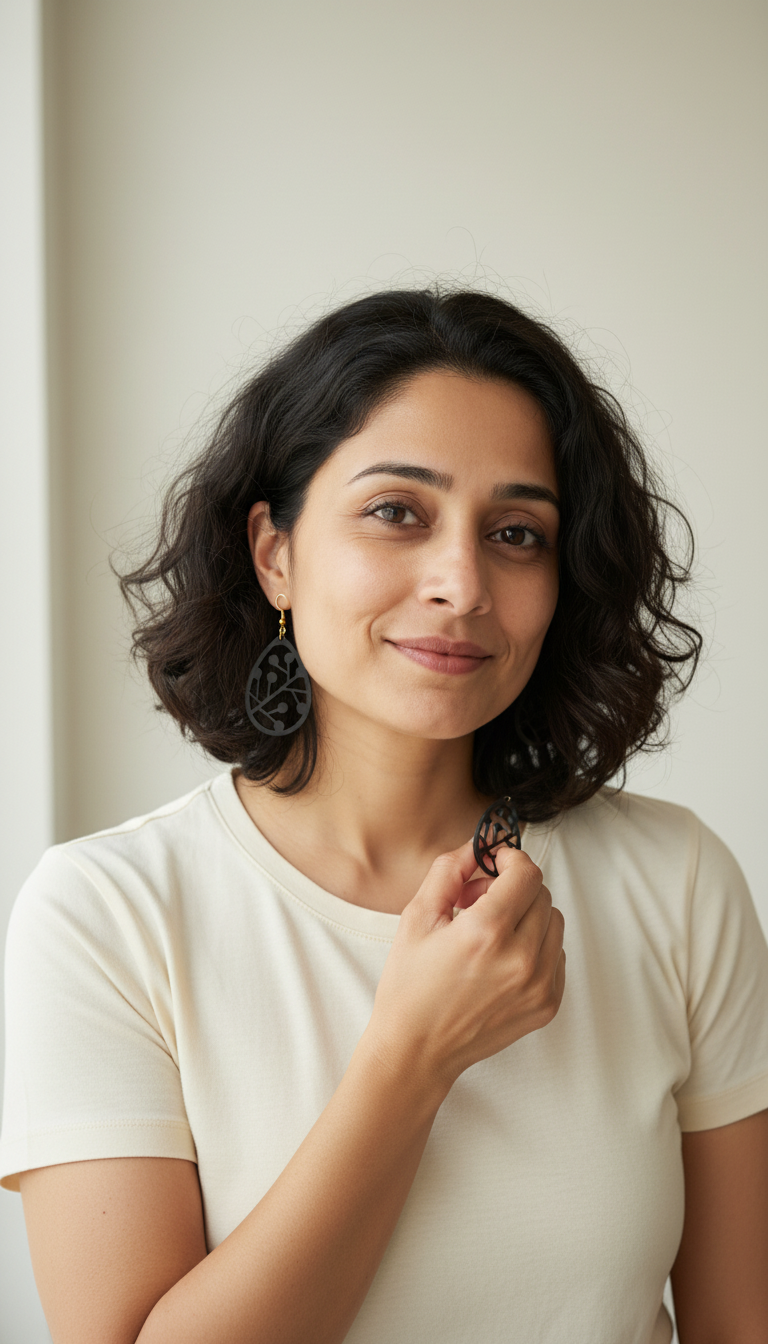 Black Teardrop Statement Earrings