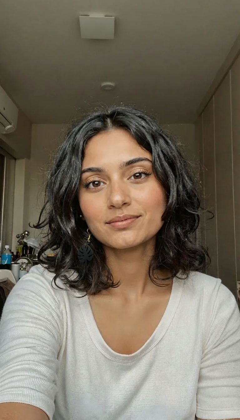 Black Leaf MDF Earrings