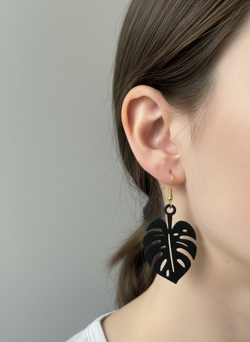 Monstera Leaf Earrings