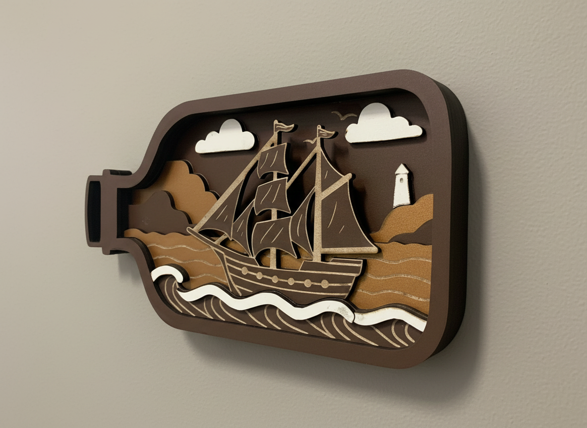 Ship in a Bottle Wall Art