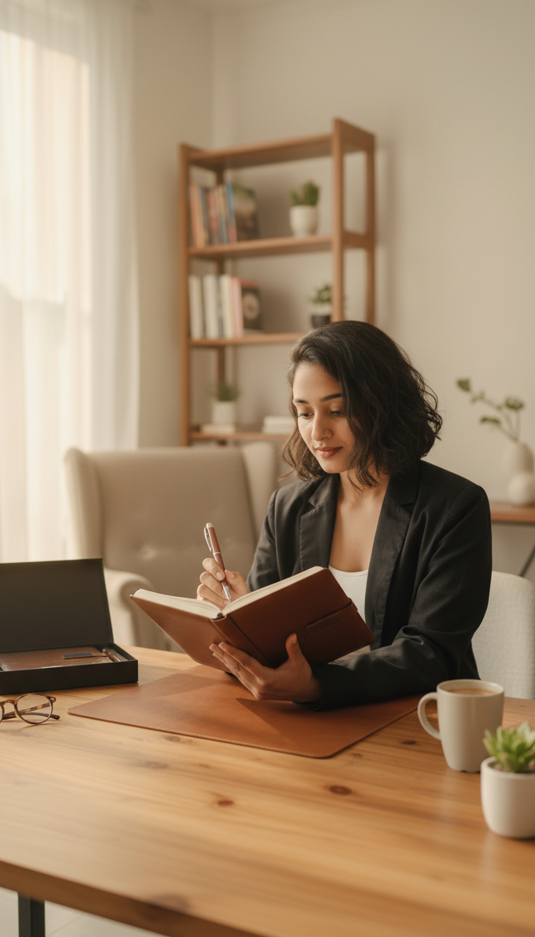 Leather Diary Gift Set