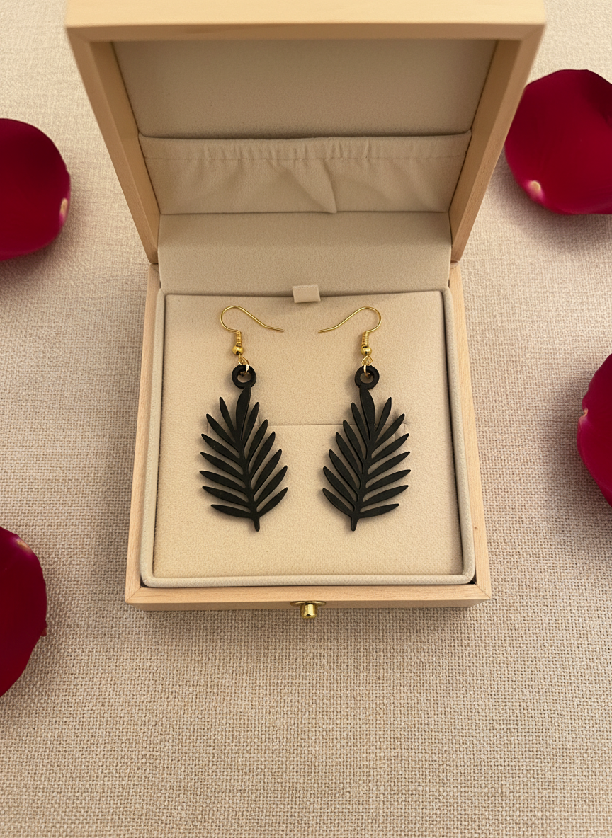 Black Leaf Earring