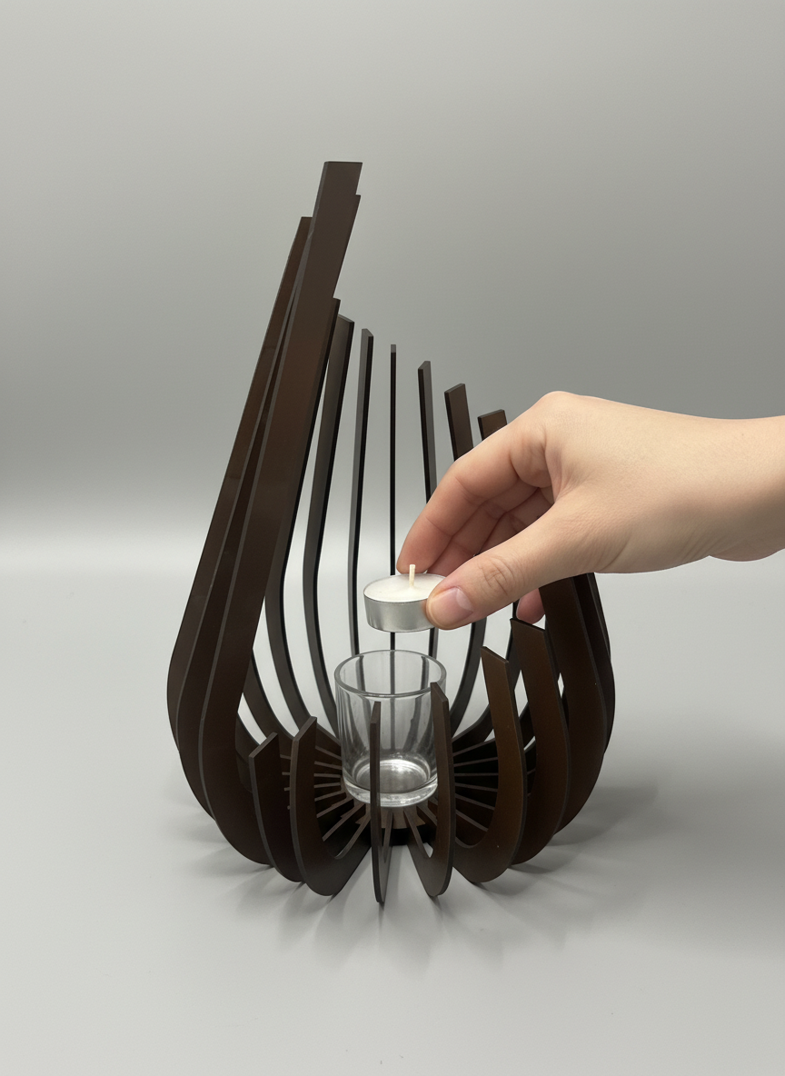 Modern MDF Tea Light Holder