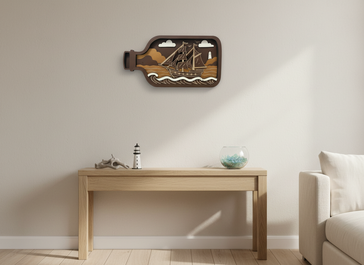 Ship in a Bottle Wall Art