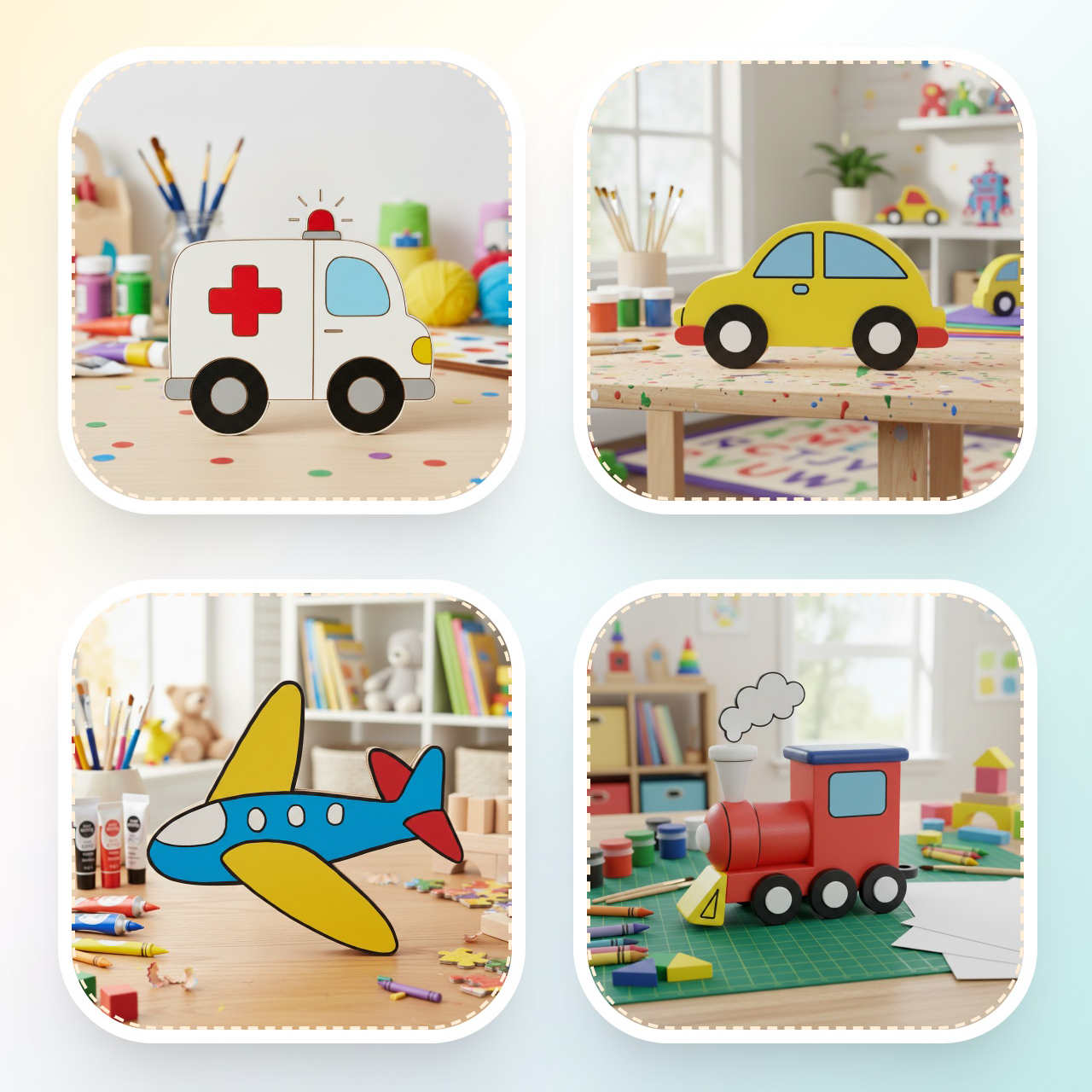 MDF Vehicle DIY Kit for 3+ Years kids