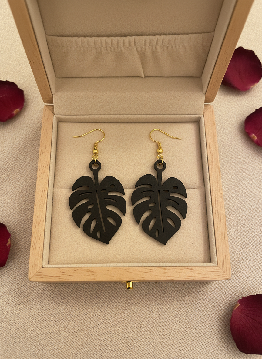 Monstera Leaf Earrings