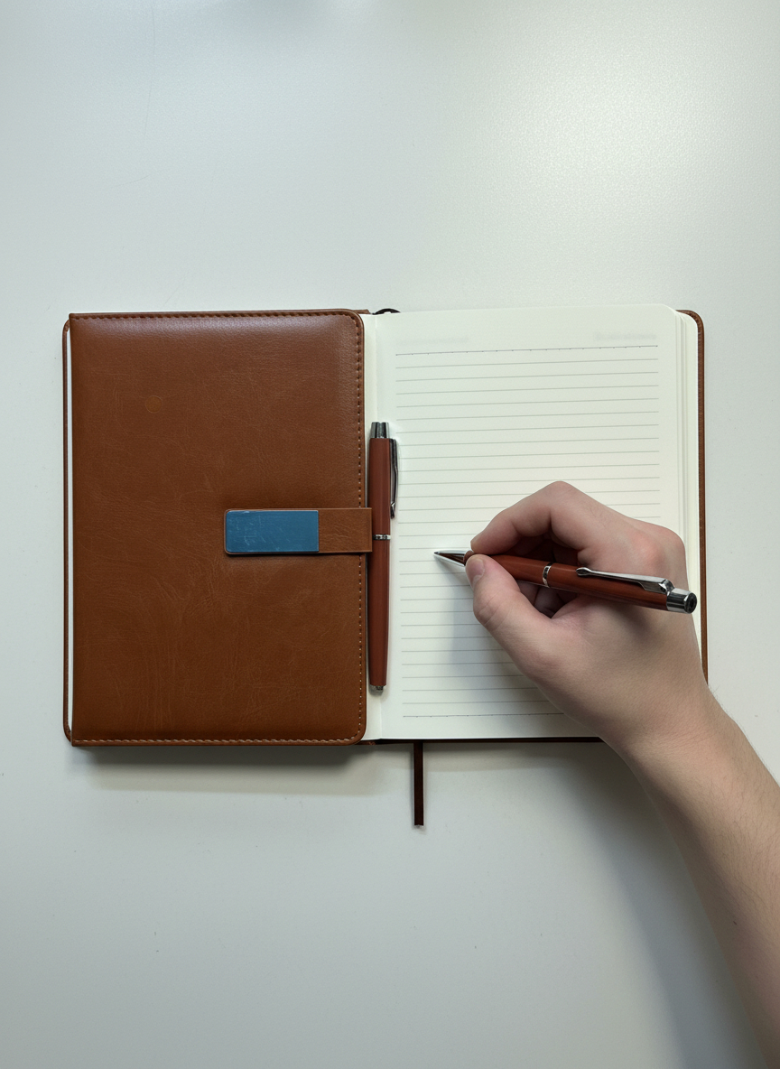 Leather Diary Gift Set