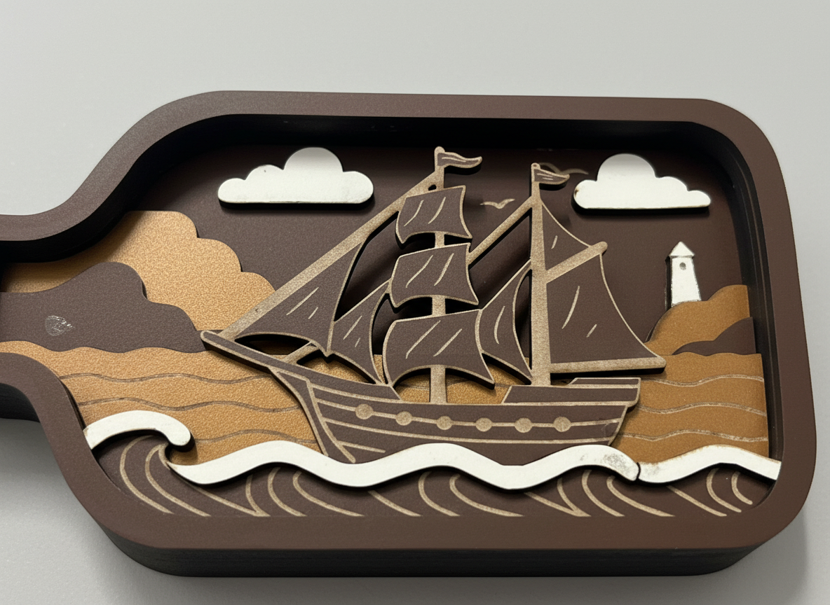 Ship in a Bottle Wall Art