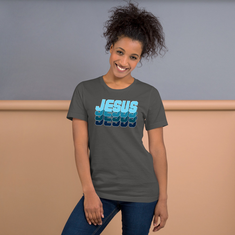 Blue Fade Jesus Unisex t-shirt