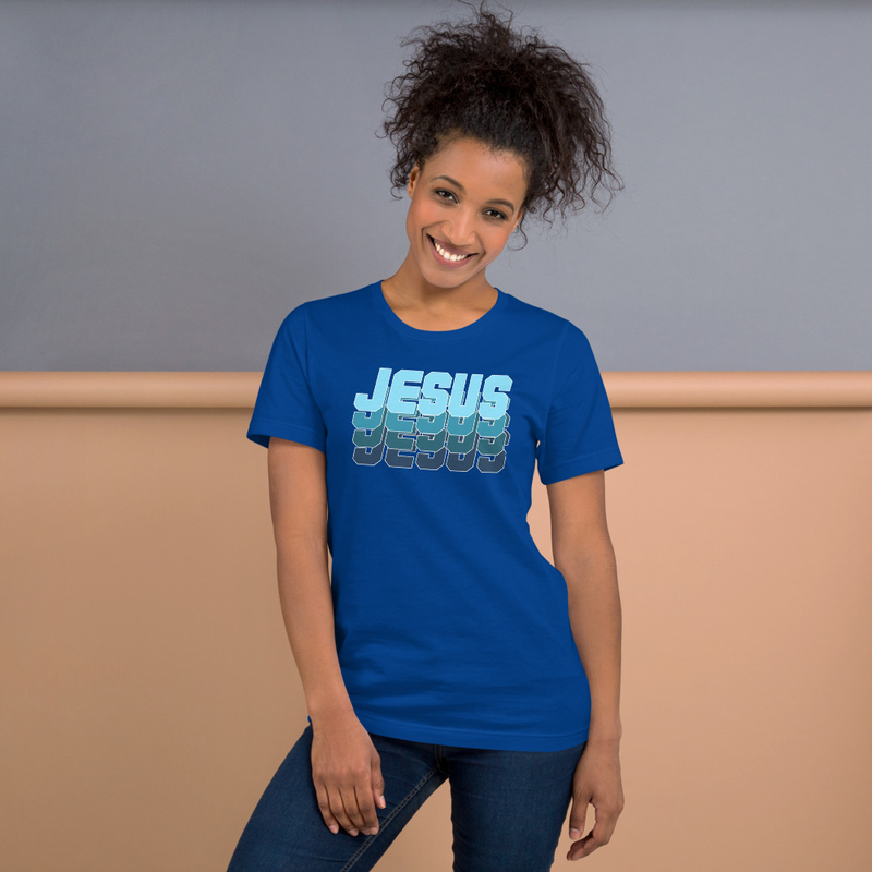 Blue Fade Jesus Unisex t-shirt