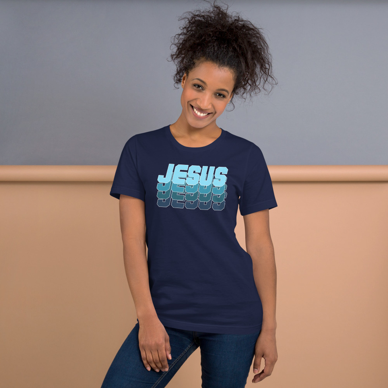Blue Fade Jesus Unisex t-shirt