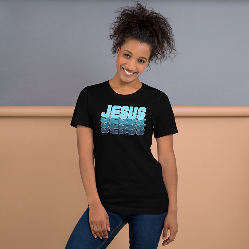 Blue Fade Jesus Unisex t-shirt