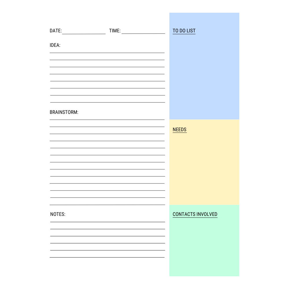 Ideas and Brainstorming Journal/Planner