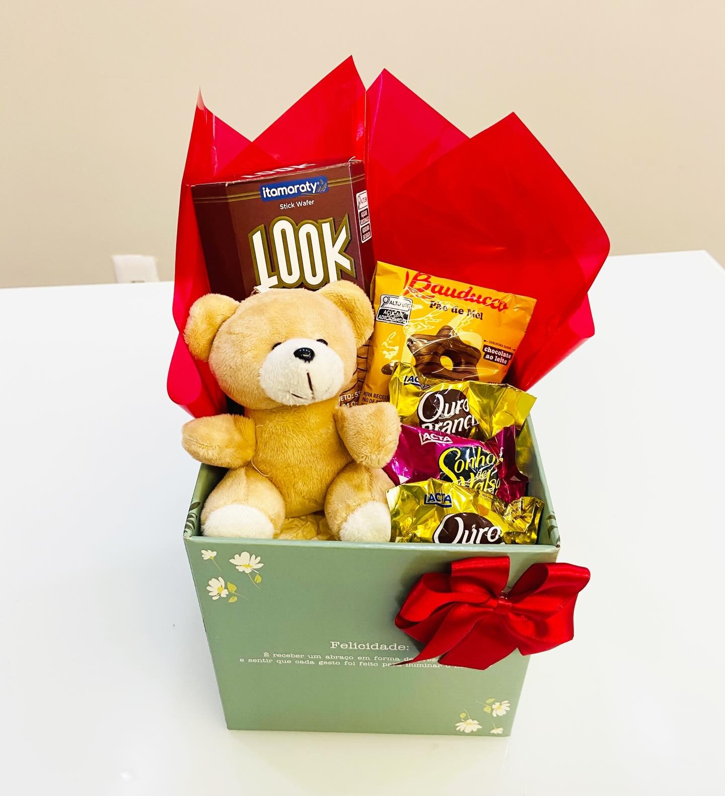 Gift Basket with Teddy Bear and Chocolates