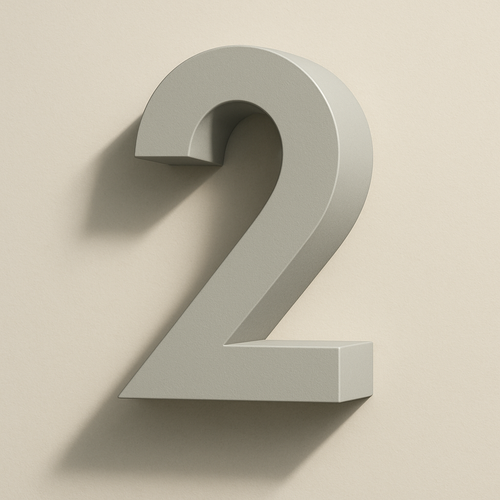 3D Number 2 Decorative Piece