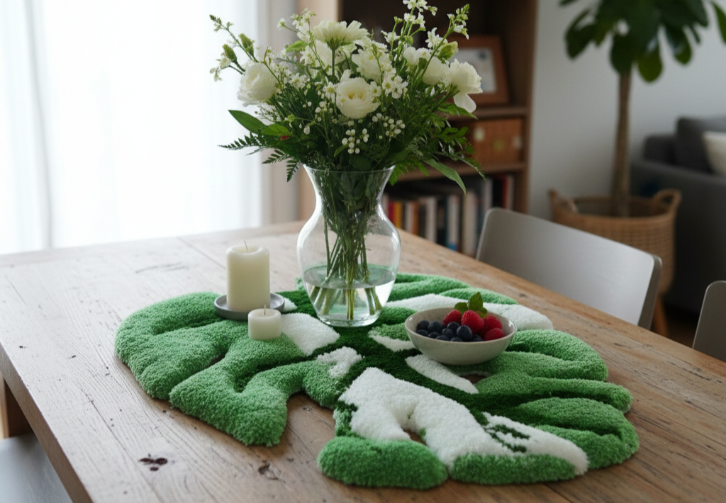 Tapis centre de table Monstera