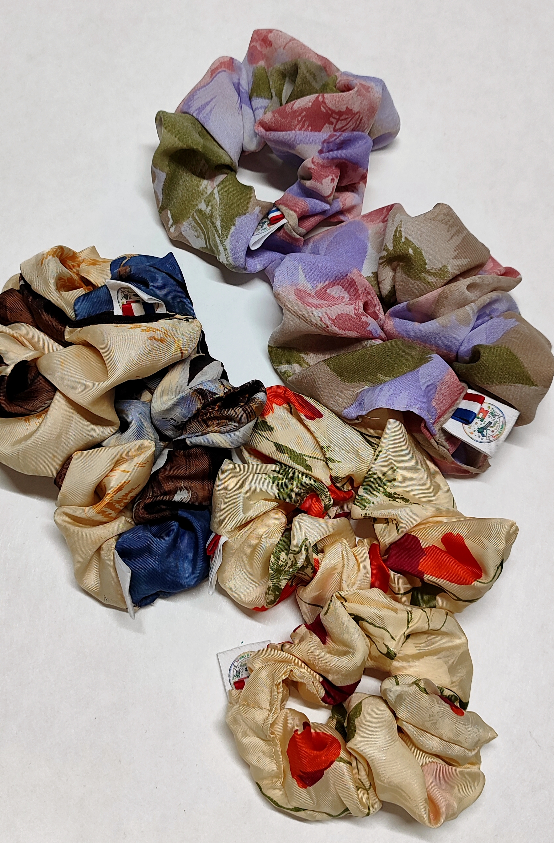 Chouchou en soie imprimée