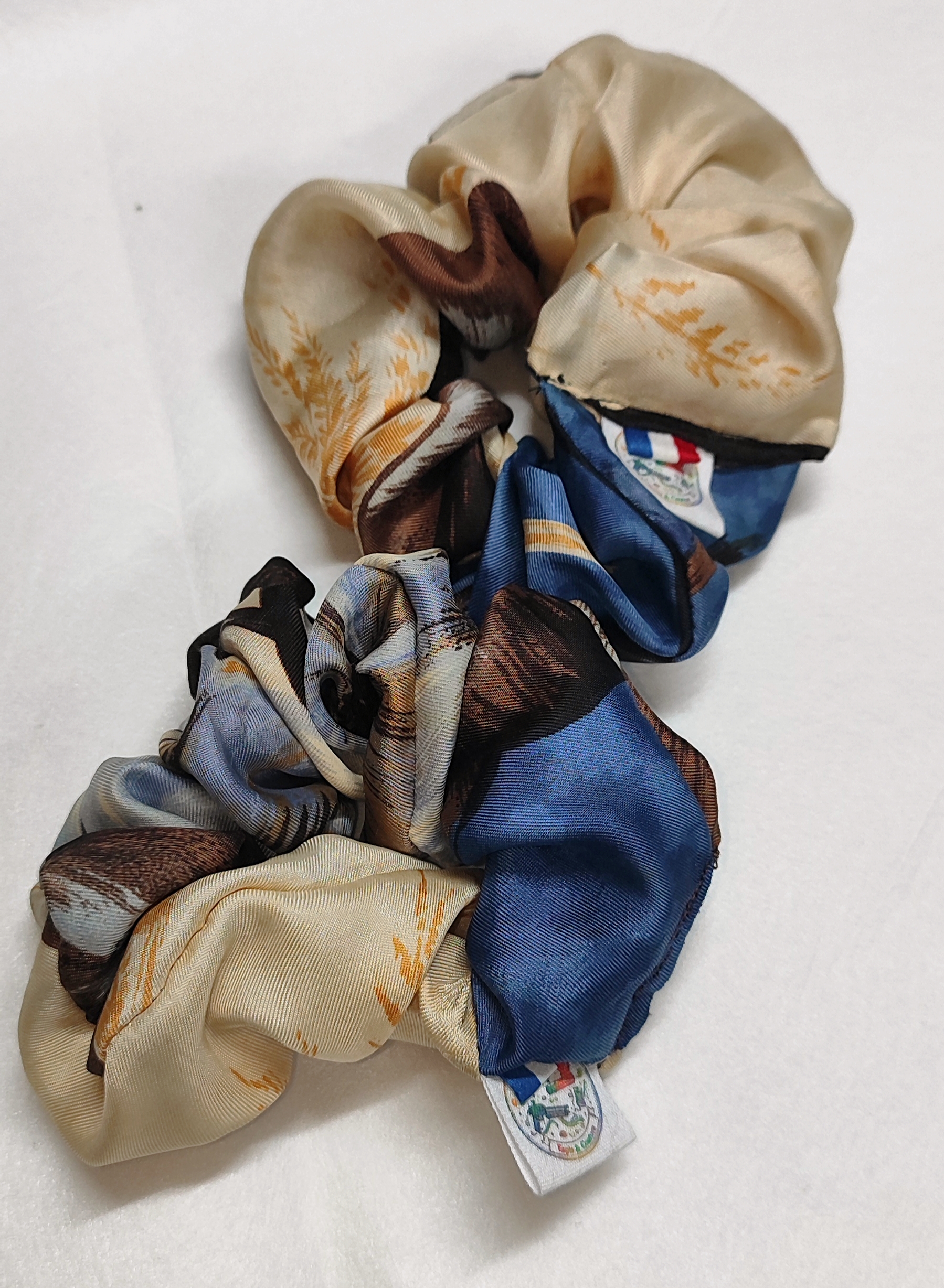 Chouchou en soie imprimée