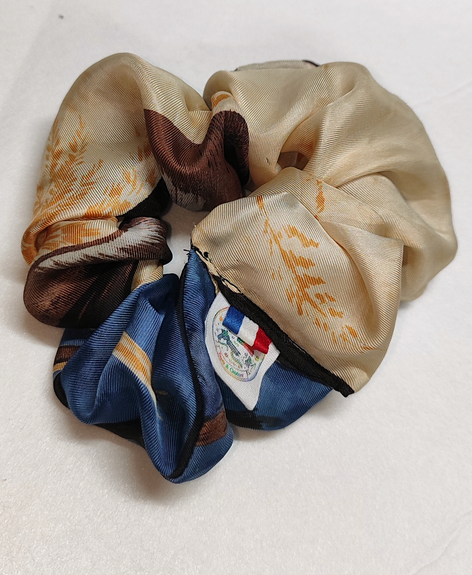 Chouchou en soie imprimée