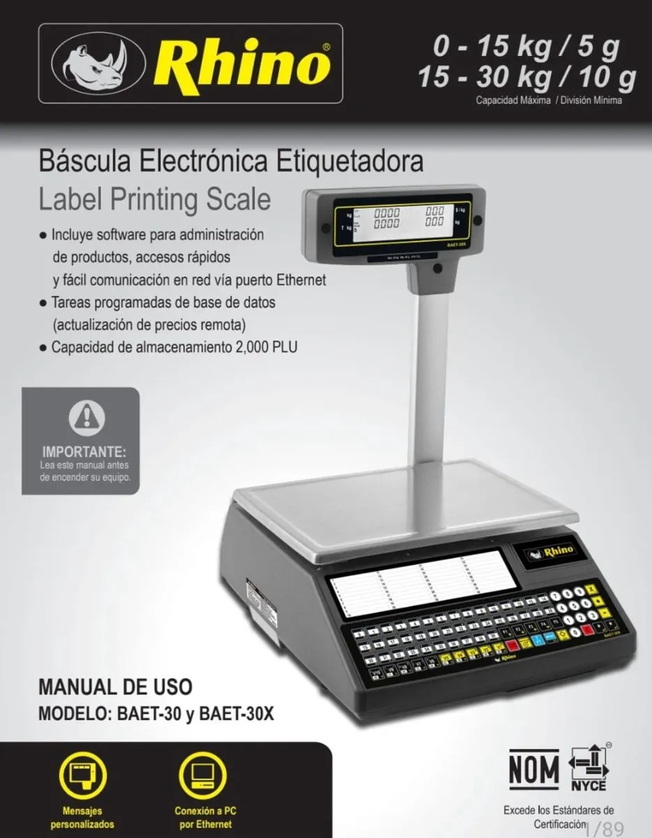 BALANZAS DE ETIQUETAS RHINO BAET-30X
