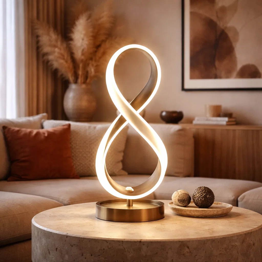 Lampada da Tavolo LED a Forma di Infinito