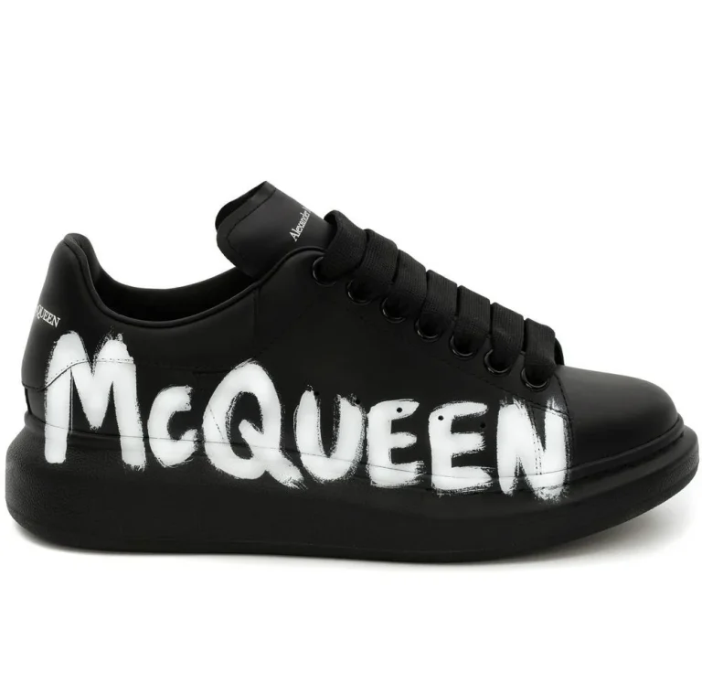 Alexander McQueen Oversized Graffiti Black White