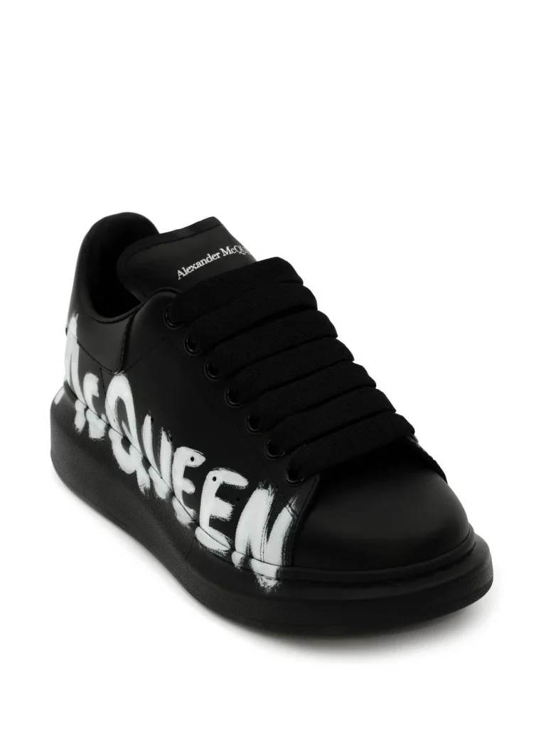 Alexander McQueen Oversized Graffiti Black White