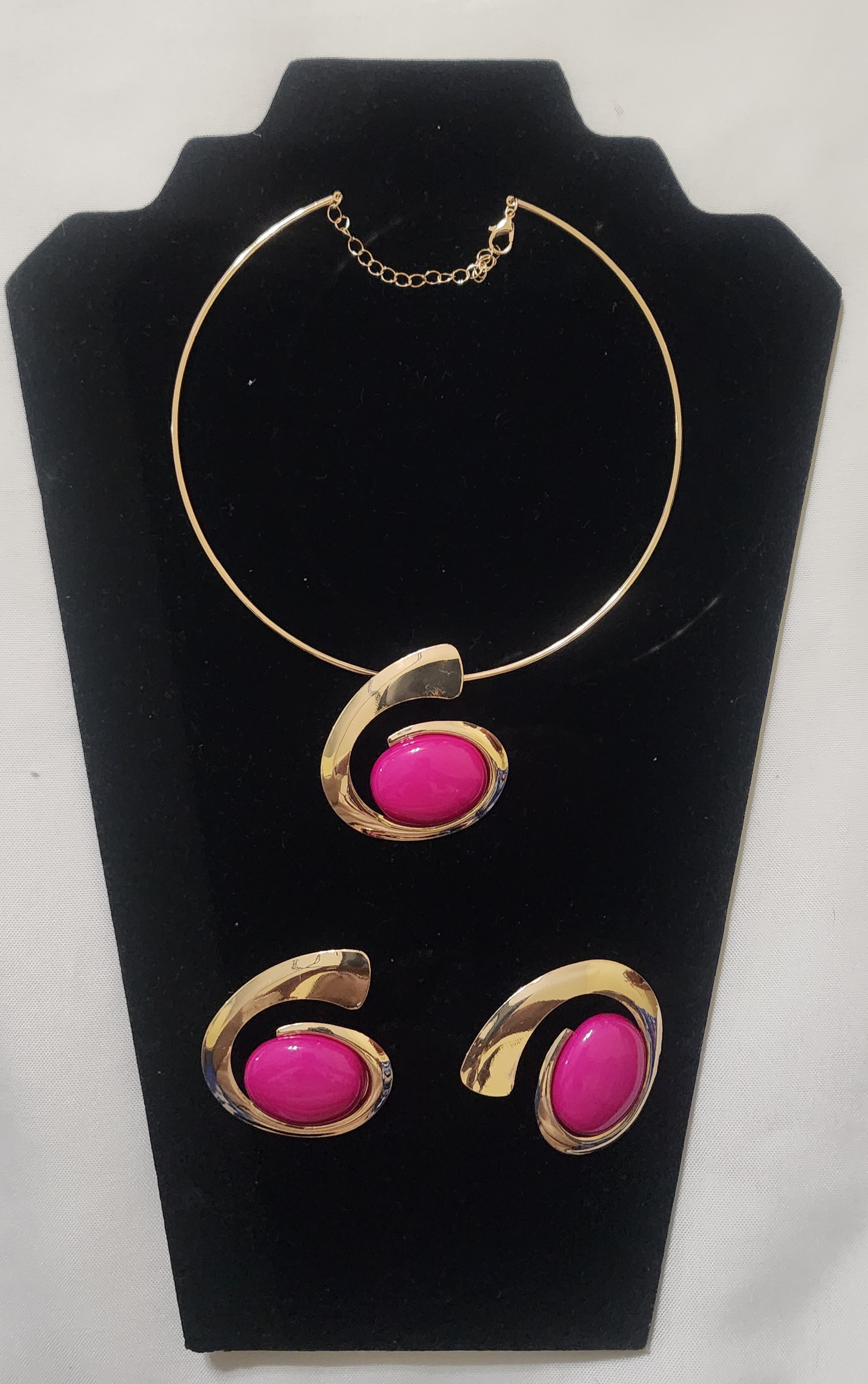 Gold and Pink Statement Jewelry Set