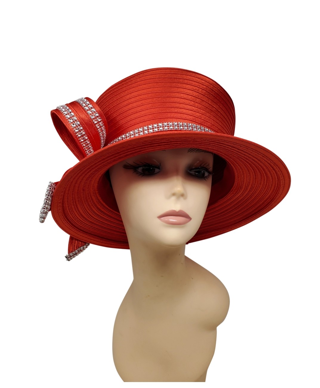 Elegant Red Wide-Brim Hat