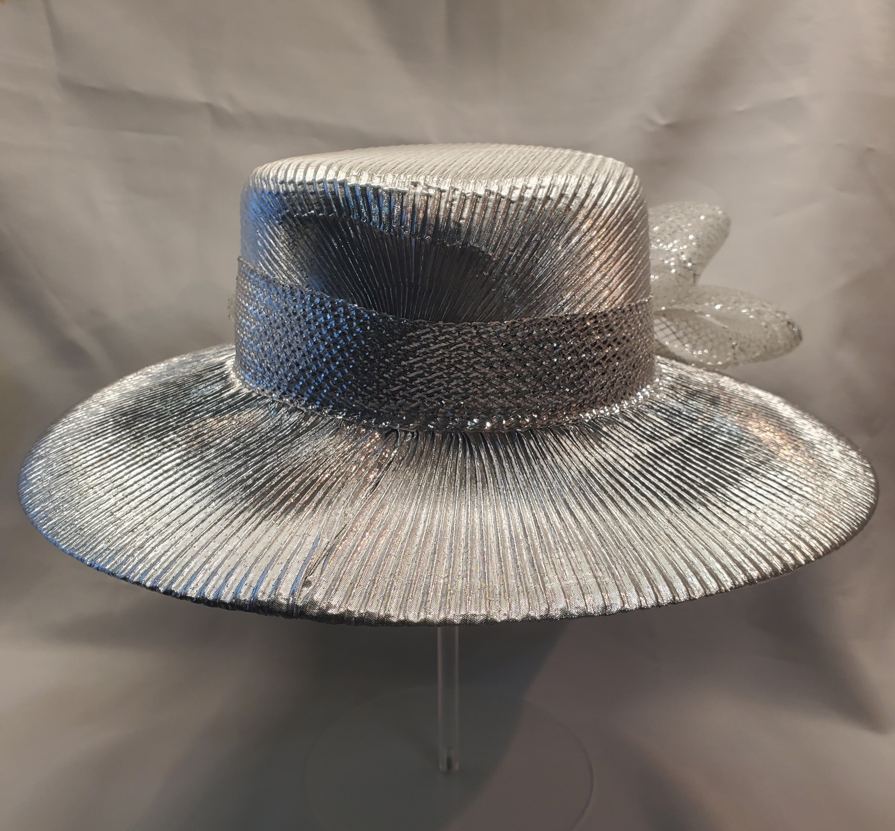 Silver Mesh Dress Hat